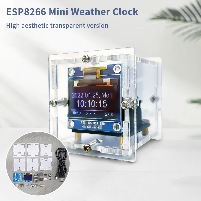 Diy Electronics Soldering Kit - Kit de Reloj Meteorológico Mini ESP8266,