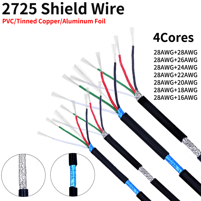 Diy Electronics Audio - Cable blindado de 2M/10M 28AWG -