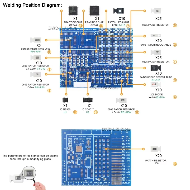 02 componentes de parche Kit d - Diy Electronics Kits For Kids reseña y precio