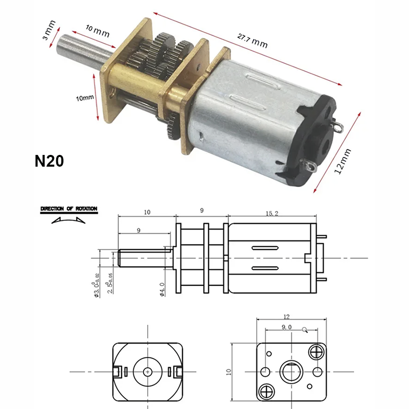 Motor de engranaje de CC de 6V - Diy Boat Electronics reseña y precio