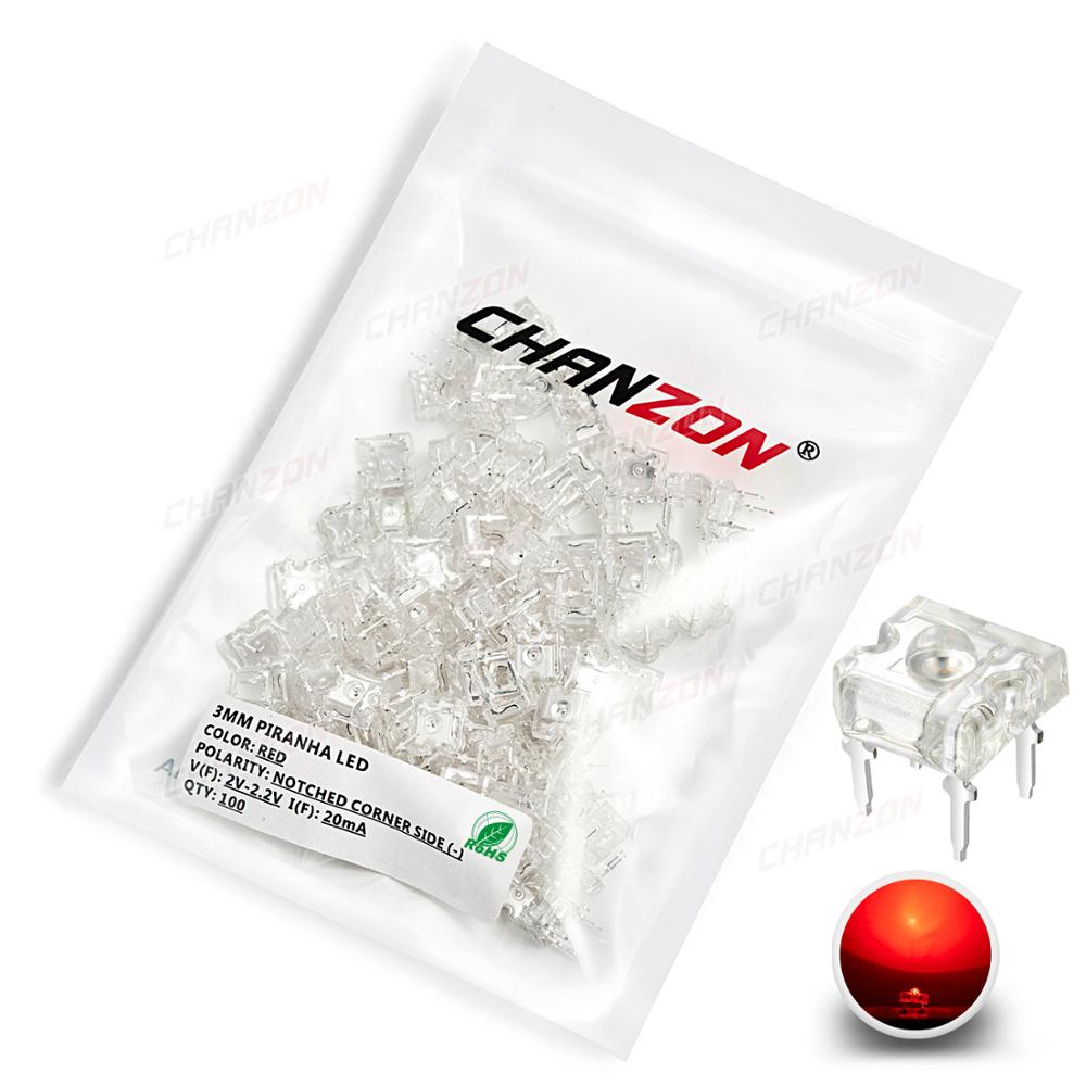 100 Uds 3mm LED piraña lámpara - Diy Electronics Flux reseña y precio